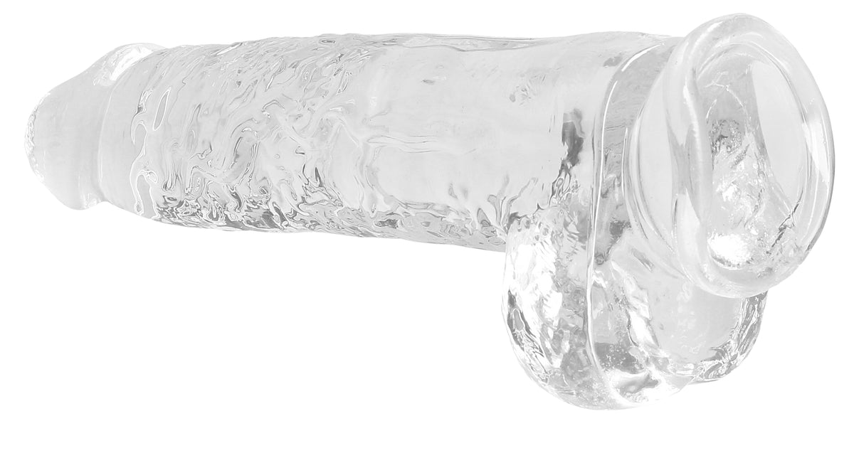 RealRock Crystal Clear 9 Inch Body-Safe Phthalate-Free TPE Realistic Dildo With Balls > Dildos > Realistic Dildos