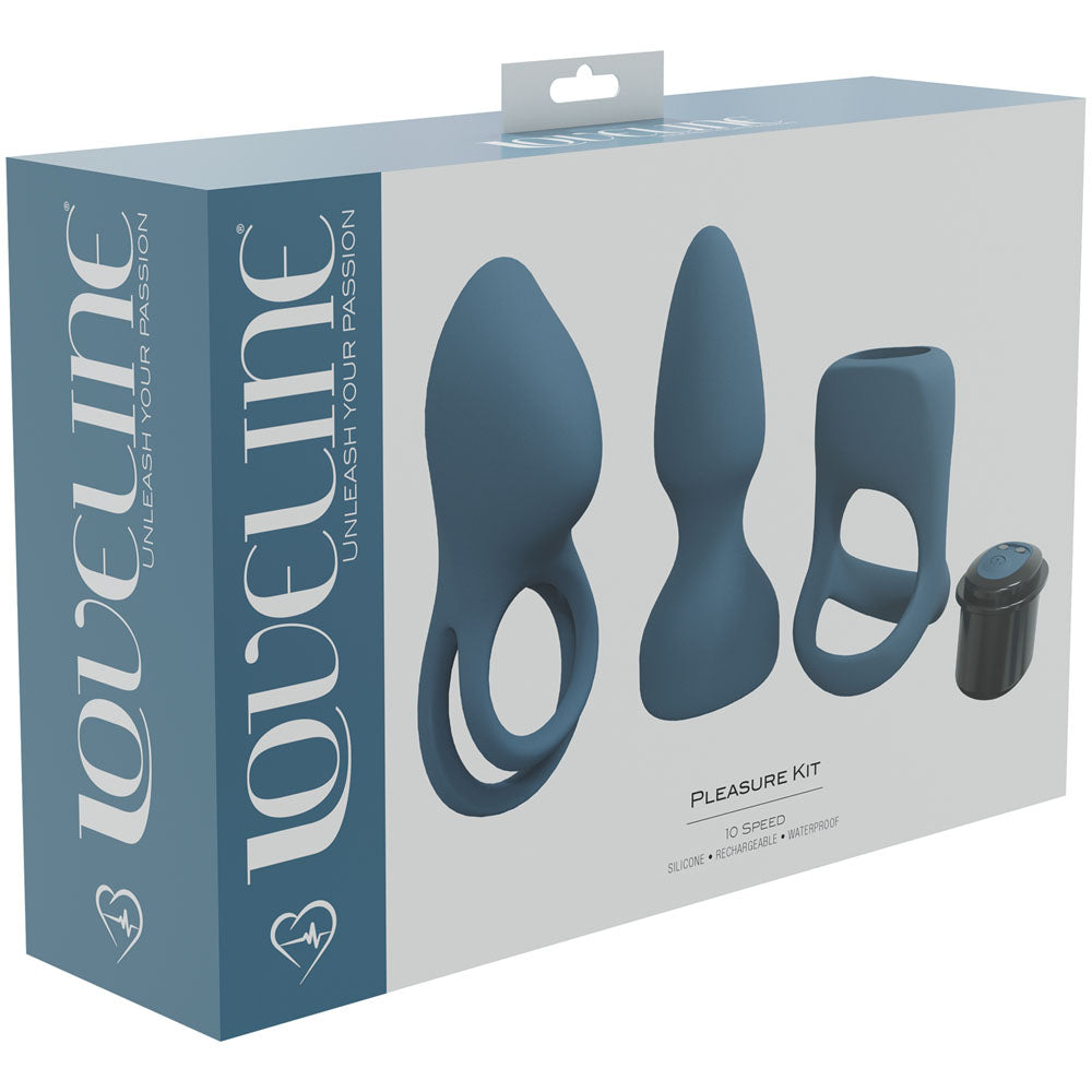 LOVELINE Pleasure Kit - Couples Kit - Blue for Intense Fun Blue Couples Toys