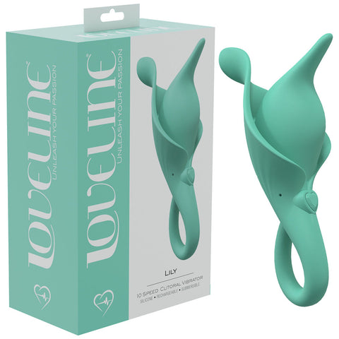 LOVELINE Lily - Waterproof Silicone Vibrator with 10 Modes Green STIMULATORS