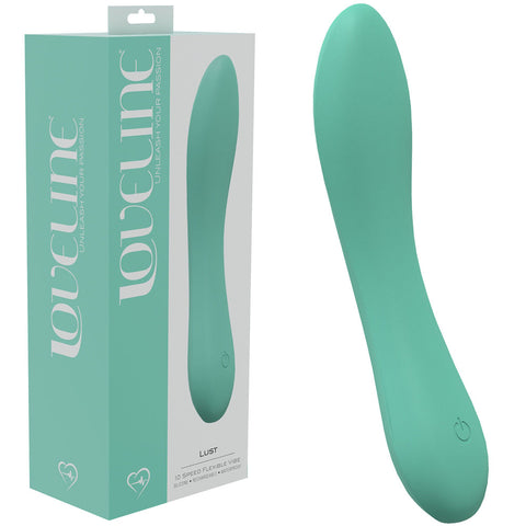 LOVELINE Lust - Whisper Quiet Flexible Vibrator with 10 Modes Green Vibrators - G Spot