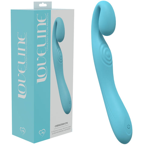LOVELINE Obsession - Premium Silicone Vibrator With 10 Modes Blue Vibrators - G Spot