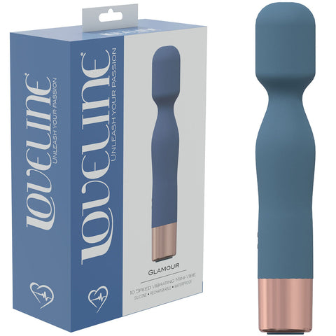 LOVELINE Glamour - Whisper Quiet Mini Wand Massager Blue VIBRATORS