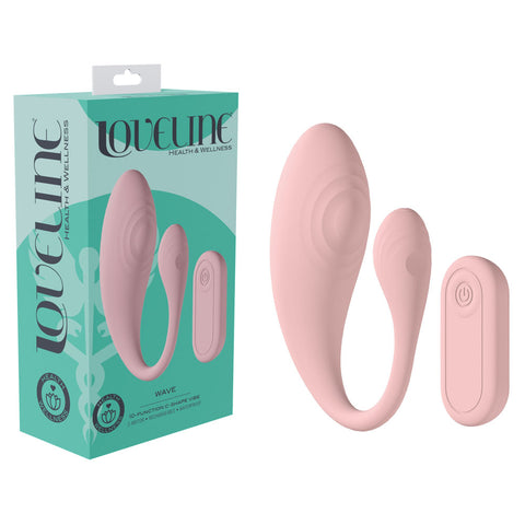 Lovelife Wave C Shaped Vibrator with Remote Control Pink Couples Toys