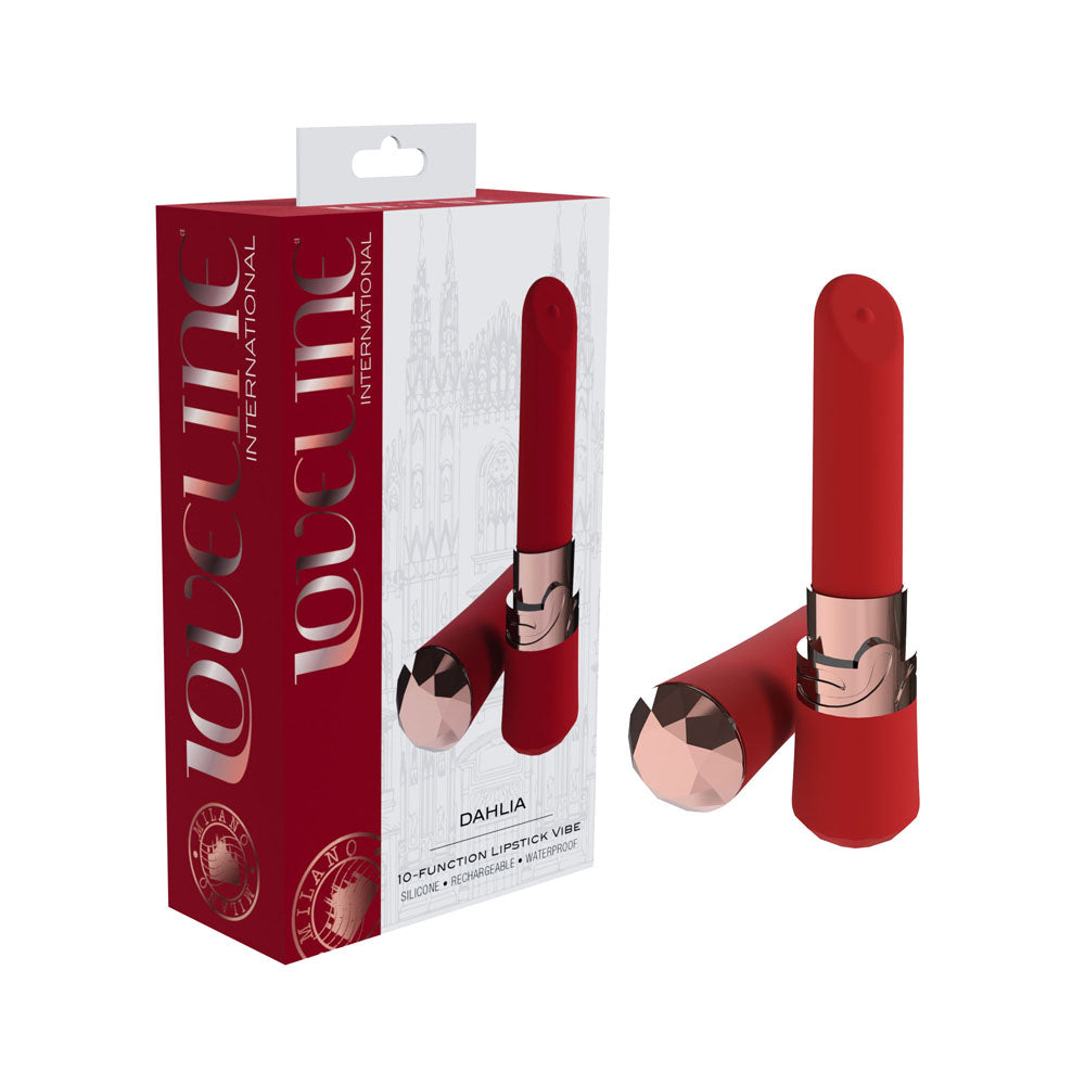Loveline Dahlia USB Rechargeable Lipstick Vibrator 12.5 cm Discreet Vibrator Red > Vibrators > Mini Vibrators
