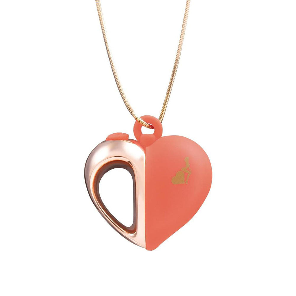 LAPDANCE Heart Pendant Wearable Necklace Vibrator - /Rose Gold USB Rechargeable Necklace Vibrator