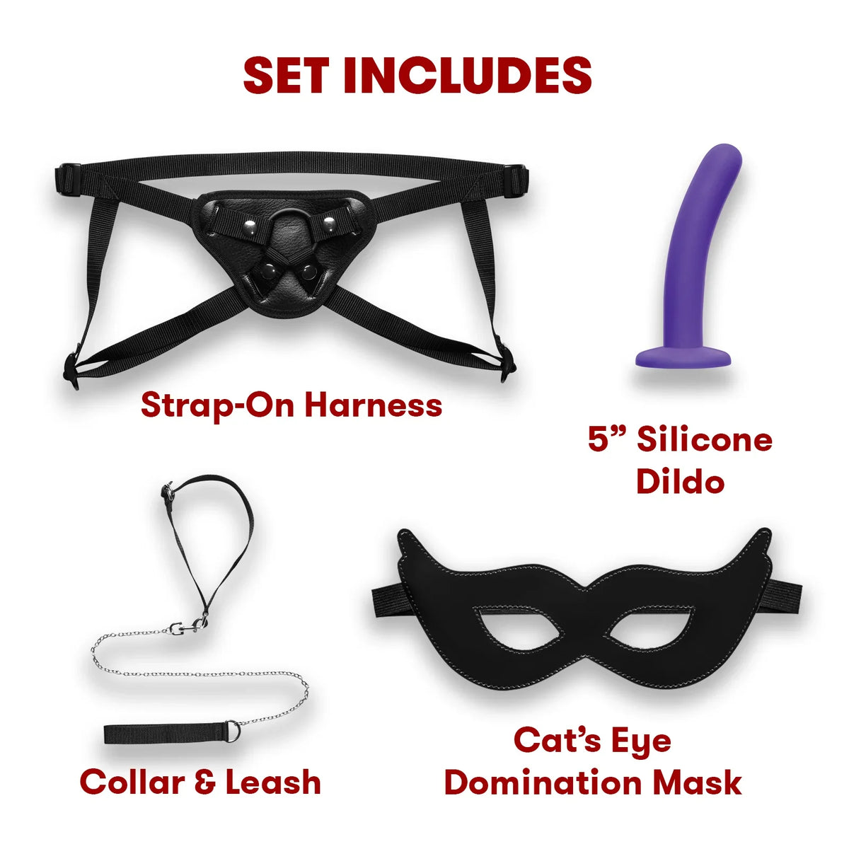 Lux Fetish Everything You Need BDSM In-A-Box 12PC Black Bedspreaders Set > Bondage Gear > Bondage Kits