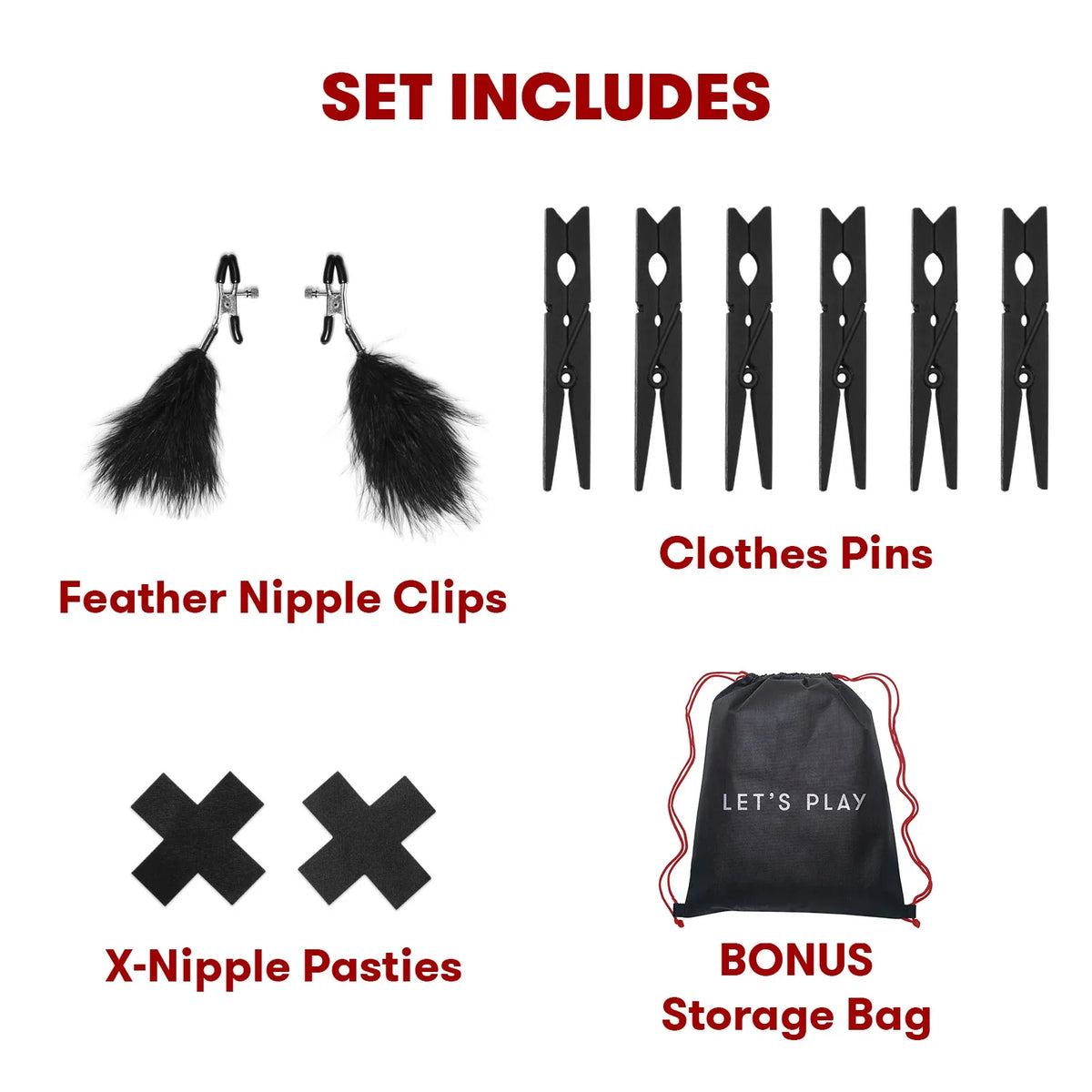Lux Fetish Sensory Experience with Wartenberg Pinwheel 7-Piece Bedspreader Kit > Bondage Gear > Bondage Kits