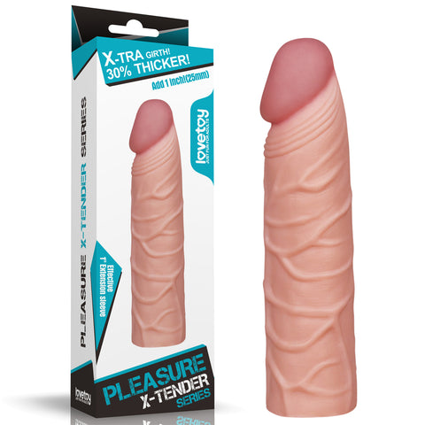 Pleasure X-Tender 1 Inch Sleeve Flesh 2.5 cm Penis Extension Sleeve Default Title SLEEVES