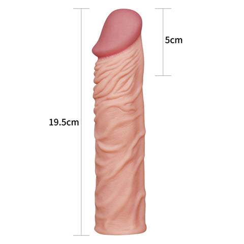 Pleasure X-Tender Sleeve – Super-Realistic 7.7 Inch Penis Extension Sleeve with 2 Inch Length Increase SLEEVES