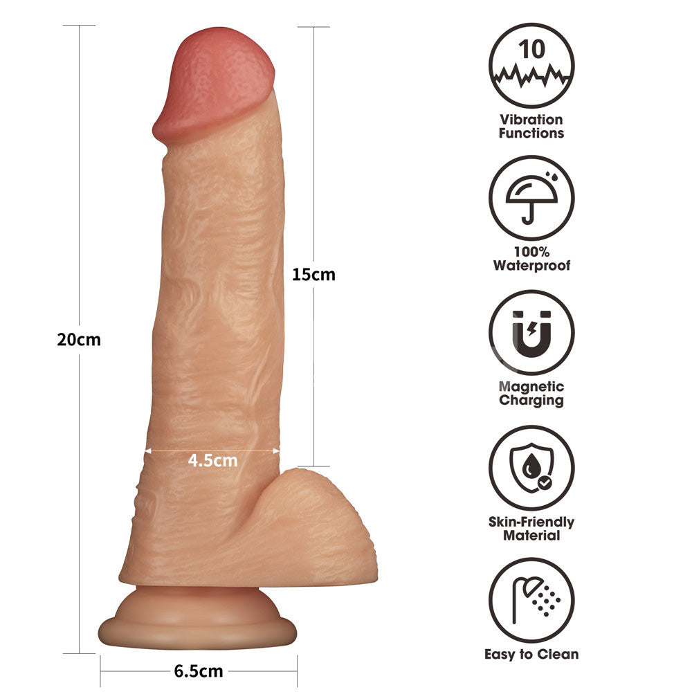 Power Basics 8 Inch Vibrating Dildo – Lifelike Waterproof Dildo > Vibrators > Realistic Vibrators