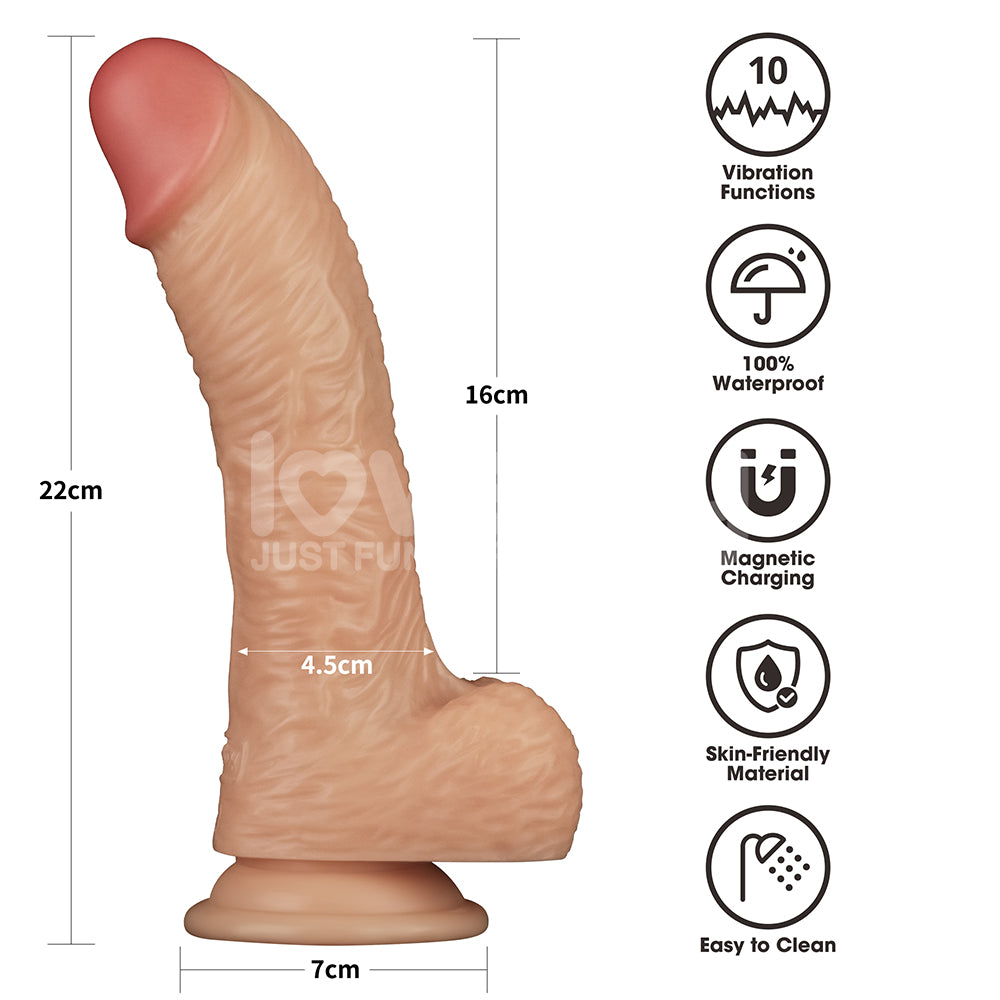 Power Basics 8.5 Inch USB Rechargeable Vibrating Dildo > Vibrators > Realistic Vibrators