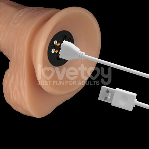 Power Basics 8.5 Inch USB Rechargeable Vibrating Dildo > Dildos > Realistic Dildos
