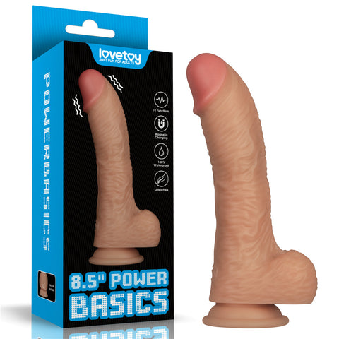 Power Basics 8.5 Inch USB Rechargeable Vibrating Dildo Flesh > Dildos > Realistic Dildos