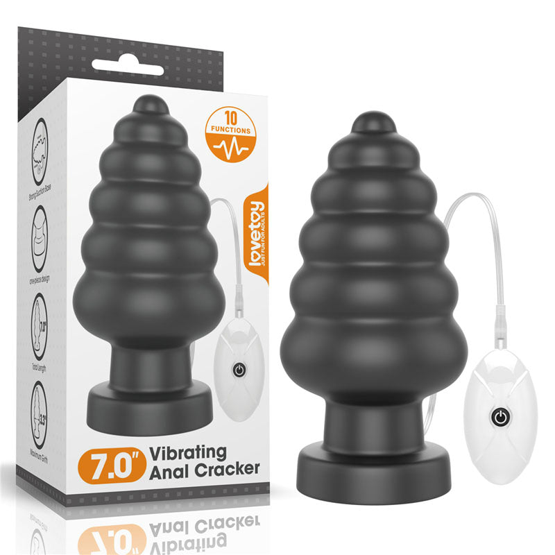 King Sized Anal Cracker – XL 7 Inch Vibrating Butt Plug Black > Anal Range > Oversized Anal Toys