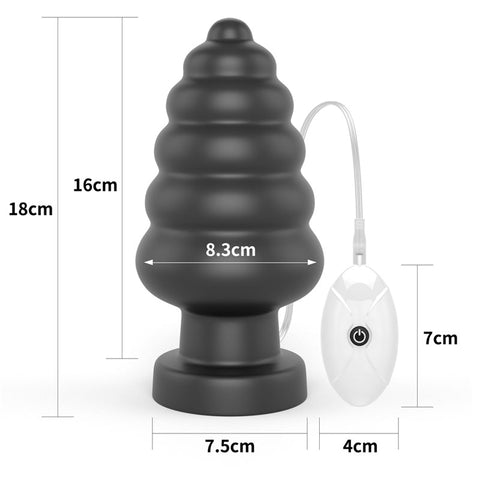 King Sized 7 Inch Vibrating Anal Cracker 17.8 cm XL Butt Plug Butt Plugs - Vibrating