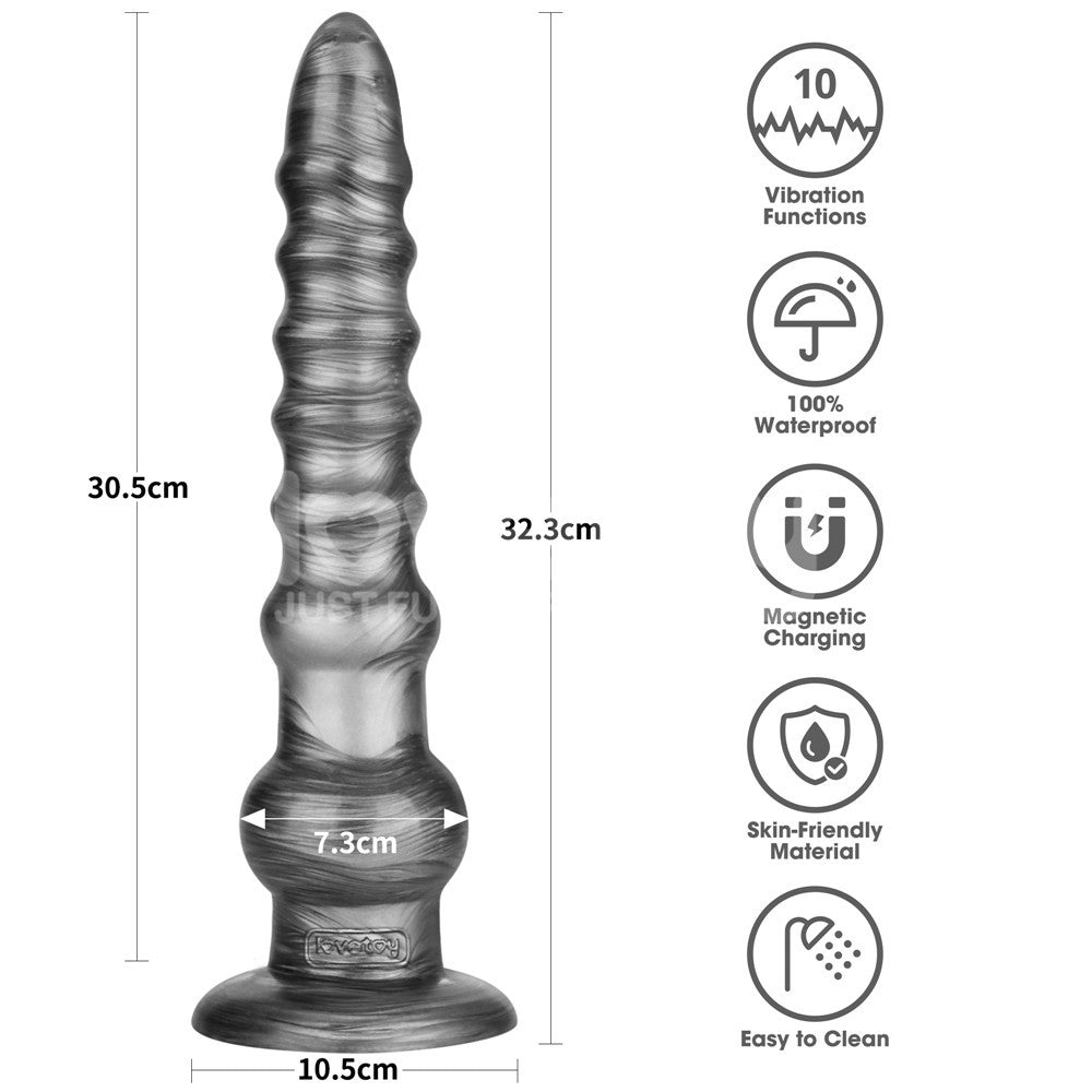 Vibrax Slider (Grey) – USB Rechargeable 12.5 Inch Vibrating Dildo Dongs Big