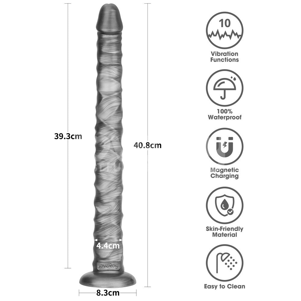 Vibrax Slider (Grey) – USB Rechargeable Vibrating Dildo 40.8 cm (16 Inches) DONGS Vibrating