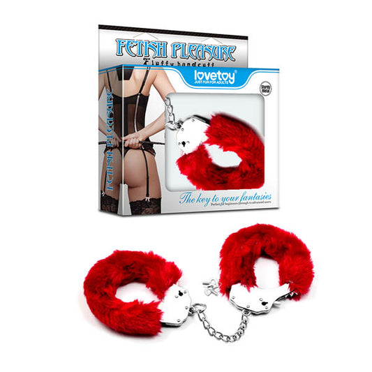 Fluffy Hand Cuffs -  Fluffy Restraints - Red