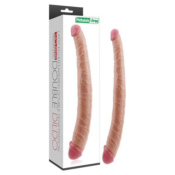 Lady-Killer Tapered Double Dildo 35.5 cm – Realistic Phthalate-Free Double Dong Flesh > Dildos > Double Dildos Main image