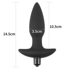 Anal Indulgence Collection Silicone Fantasy Anal Plug - Black 14.5 cm Vibrating Butt Plug