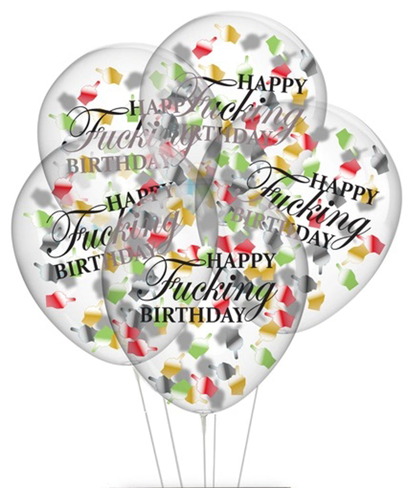 Happy Birthday Confetti Balloons Adult Party Decor > Novelties > Party Supplies