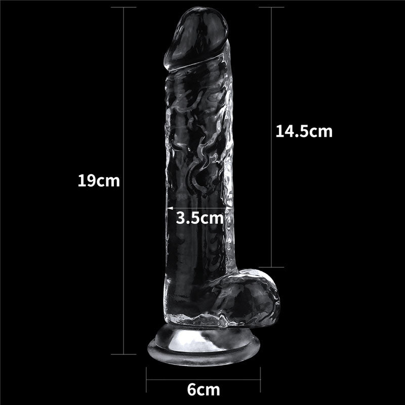 Clear 7.5 Inch Realistic Flexible Skin-Safe Dildo Adult Toy > Dildos > Realistic Dildos