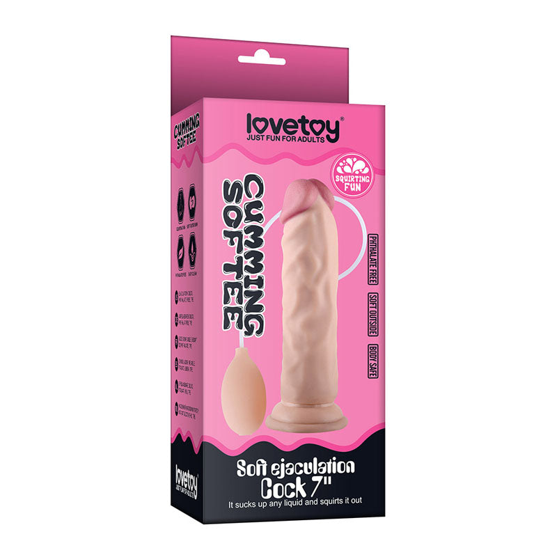 Lovetoy Cumming Softee Squirting 8.5 Inch Soft Realistic Cock – Squirting Dildo > Dildos > Squirting Dildos