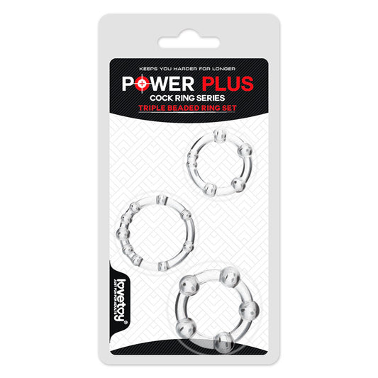 Power Plus Triple Beaded Ring Set -  Cock Rings - Set of 3