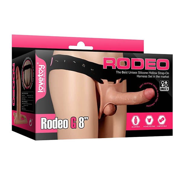 Lovetoy Unisex Hollow 8" Inch Strap On Silicone Realistic Feel 8 Inches Flesh Pink > Dildos > Hollow Strap Ons