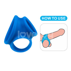 Pinnacle Pro Trio Grip Enhancer - Blue Cock & Balls Ring