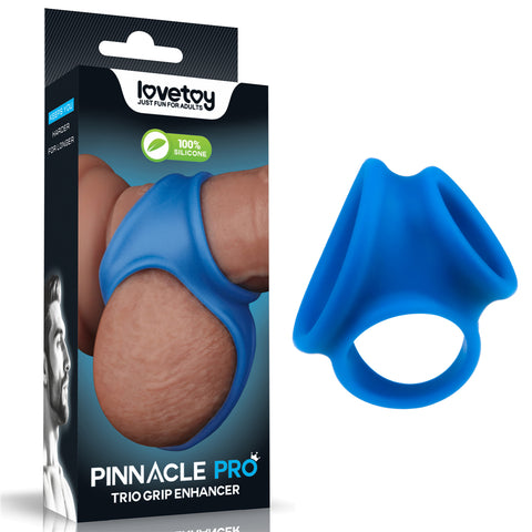 Pinnacle Pro Trio Grip Enhancer (Electric Blue) – Cock and Balls Ring Blue Cock Rings Vibrating