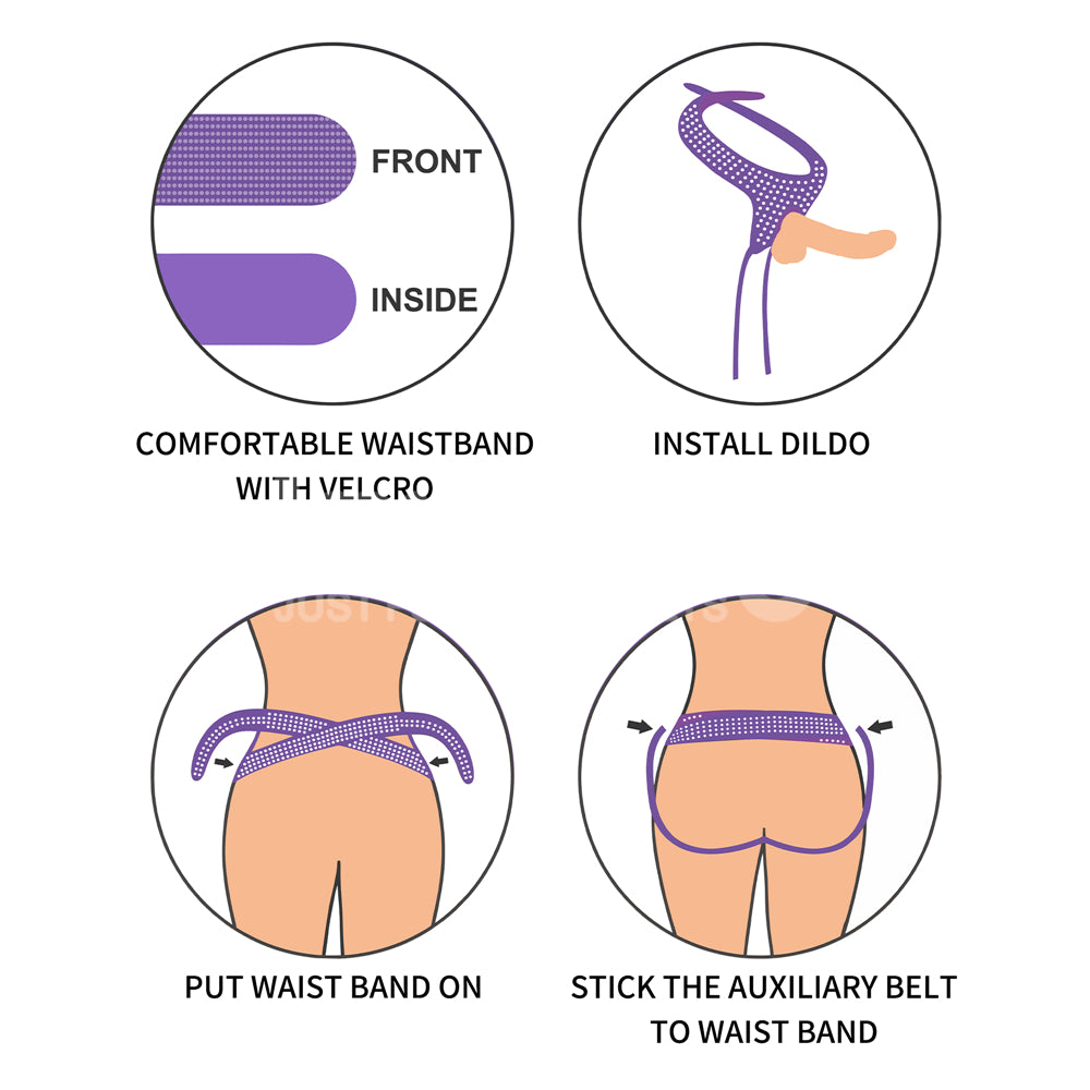 Easy Strap On Harness Polka Dot Purple > Dildos > Strap On Harnesses