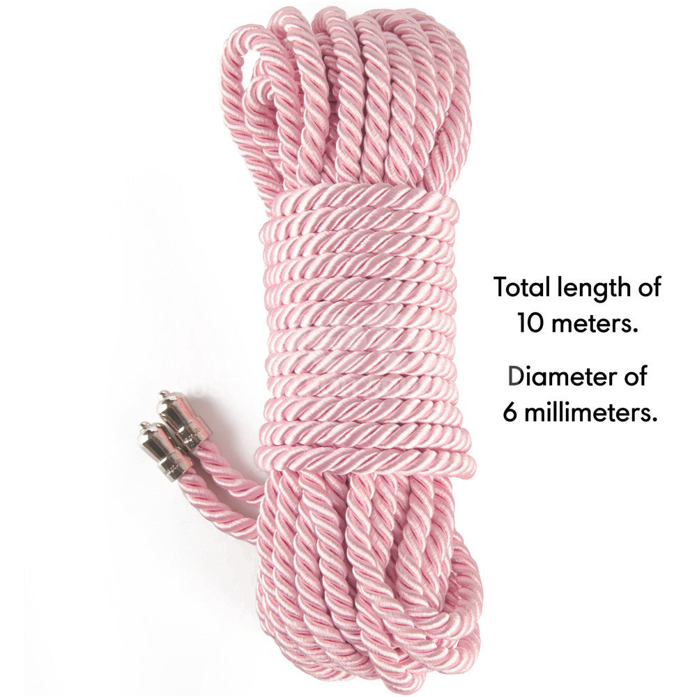 Rebellion Reign Pink Silky Bondage Rope 10 Metre Length Rope