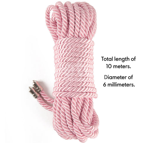 Rebellion Reign Pink Silky Bondage Rope 10 Metre Length Rope