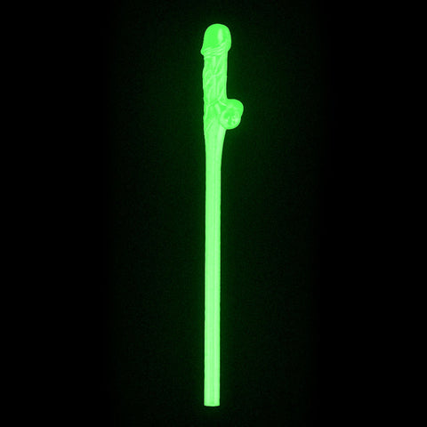Glow In The Dark Willy Straws - Glow in Dark Dicky Straws - Set of 9 Party Supplies
