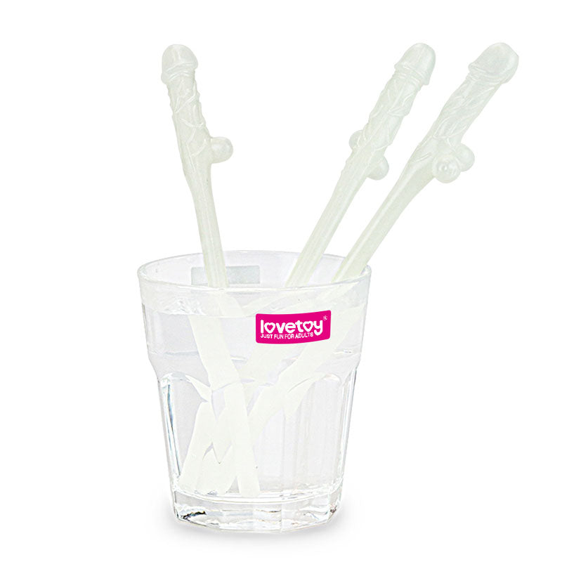 Glow In The Dark Willy Straws - Glow in Dark Dicky Straws - Set of 9