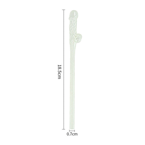 Glow In The Dark Willy Straws - Glow in Dark Dicky Straws - Set of 9 Party Supplies