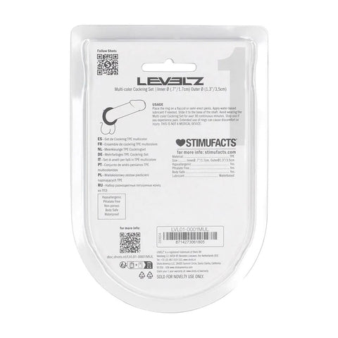 LEVELZ Multicolor Cock Ring Set 4 Pack – Ultra-Flexible Body-Safe Cock Rings COCK RING Set