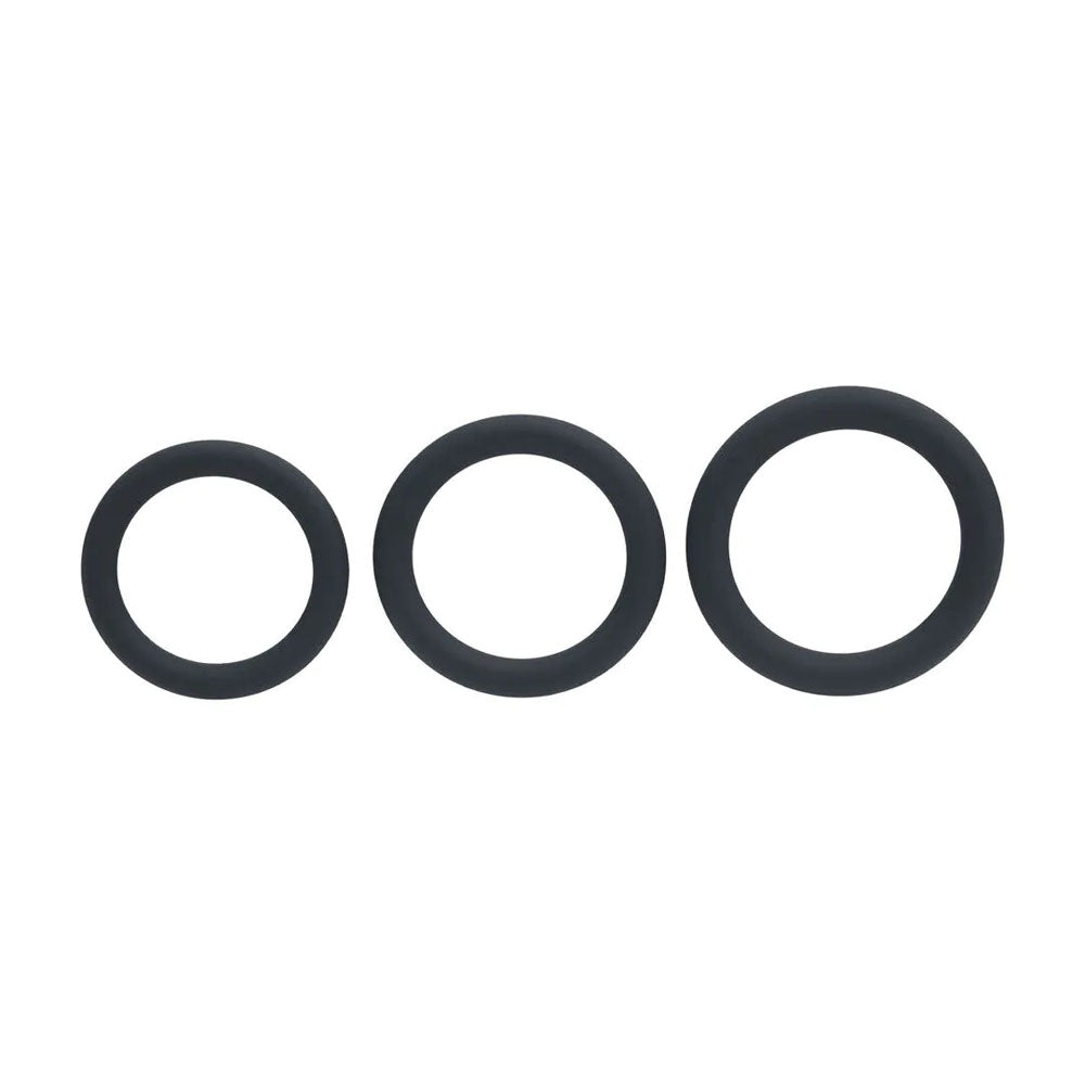 Levelz Classic Silicone Cock Ring Set Large Extra Large XXL – Body-Safe Silicone Cock Rings Set of 3 Sizes COCK RING Set