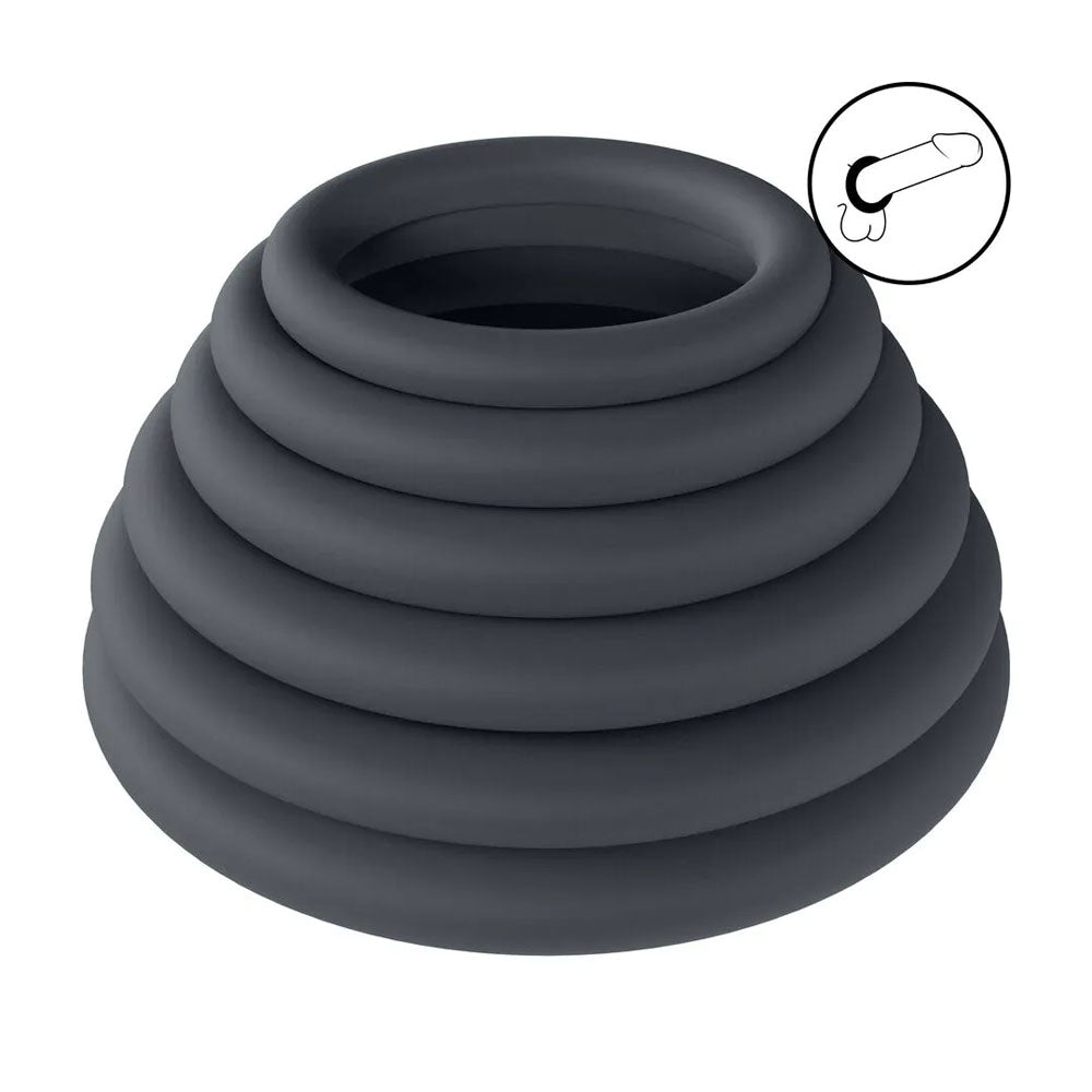 Levelz Classic Silicone Cock Ring Set (6 Sizes) – Body-Safe Silicone Cock Rings Set Secondary image