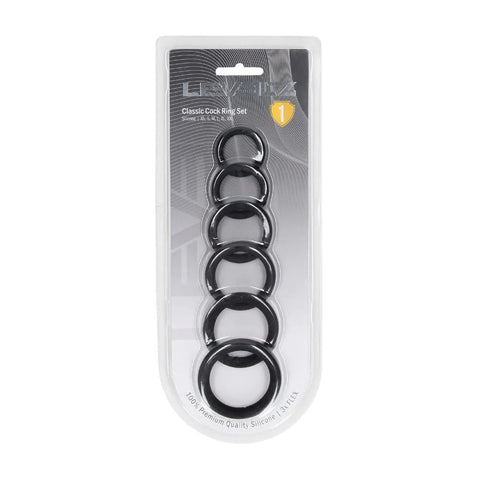 Levelz Classic Silicone Cock Ring Set (6 Sizes) – Body-Safe Silicone Cock Rings Set COCK RING Set