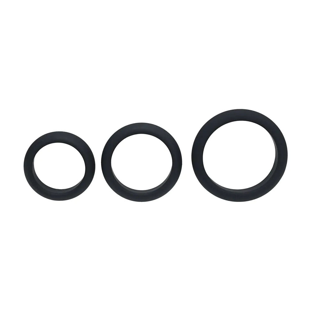 Levelz Wide O Silicone Cock Ring Set of Three Sizes S, M, L – Body-Safe Silicone Cock Rings Set > Cock Ring > Sets