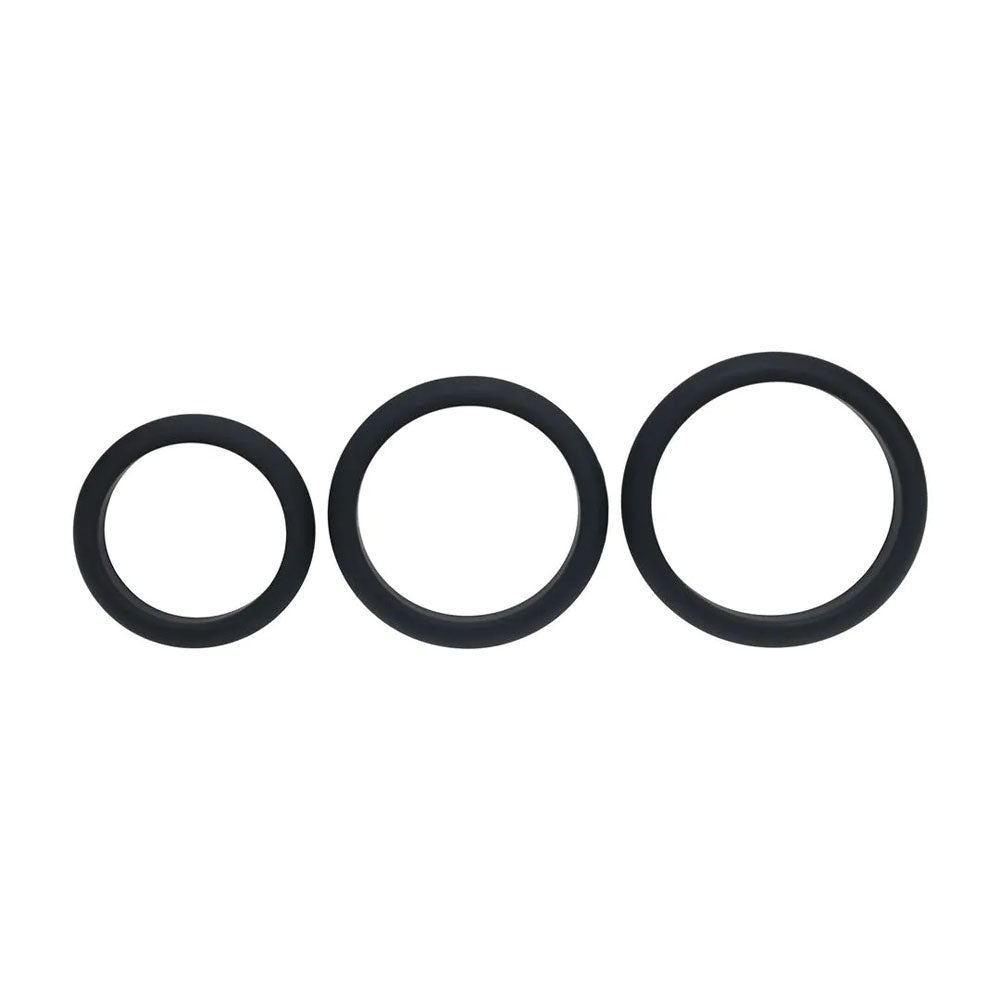 Levelz Wide O Silicone Cock Ring Set (Large, Extra Large, XXL) – Body-Safe Silicone Cock Rings Set of 3 > Cock Ring > Sets