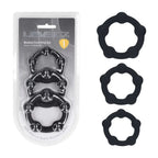 Levelz Beaded Silicone Cock Ring Set of 3 Sizes – Body-Safe Silicone Cock Rings Black > Cock Ring > Sets