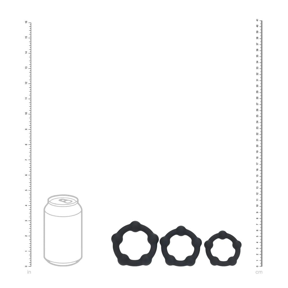 Levelz Beaded Silicone Cock Ring Set of 3 Sizes – Body-Safe Silicone Cock Rings COCK RING Set