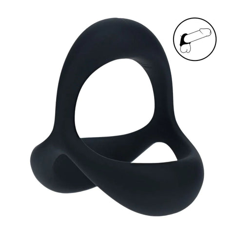 Levelz Tri O Ergo (Black) – Silicone Cock and Balls Ring COCK RINGS Sling