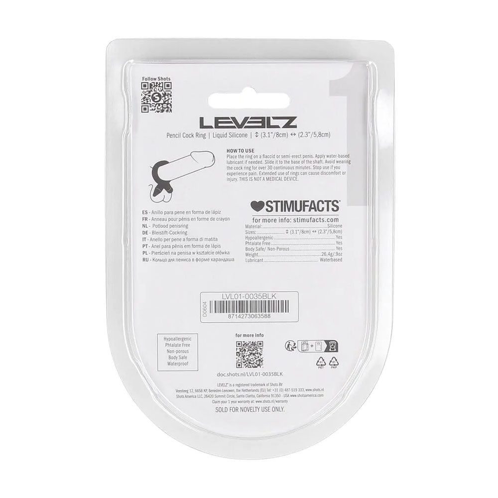 LEVELZ Pencil Liquid Silicone Cock Ring – Premium Non-Vibrating Silicone Cock Ring COCK RINGS