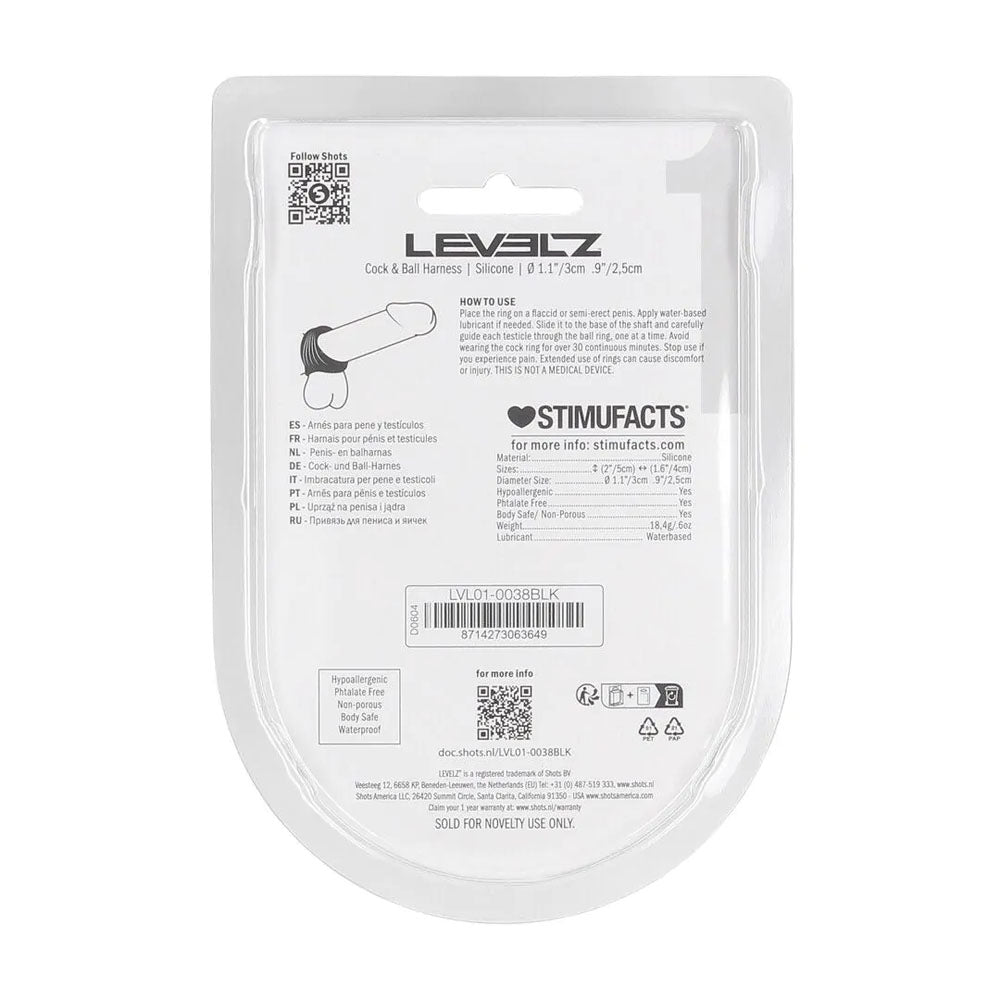 Levelz Silicone Cock & Ball Harness – Thick Supportive Cock and Ball Ring > Cock Ring > Sling