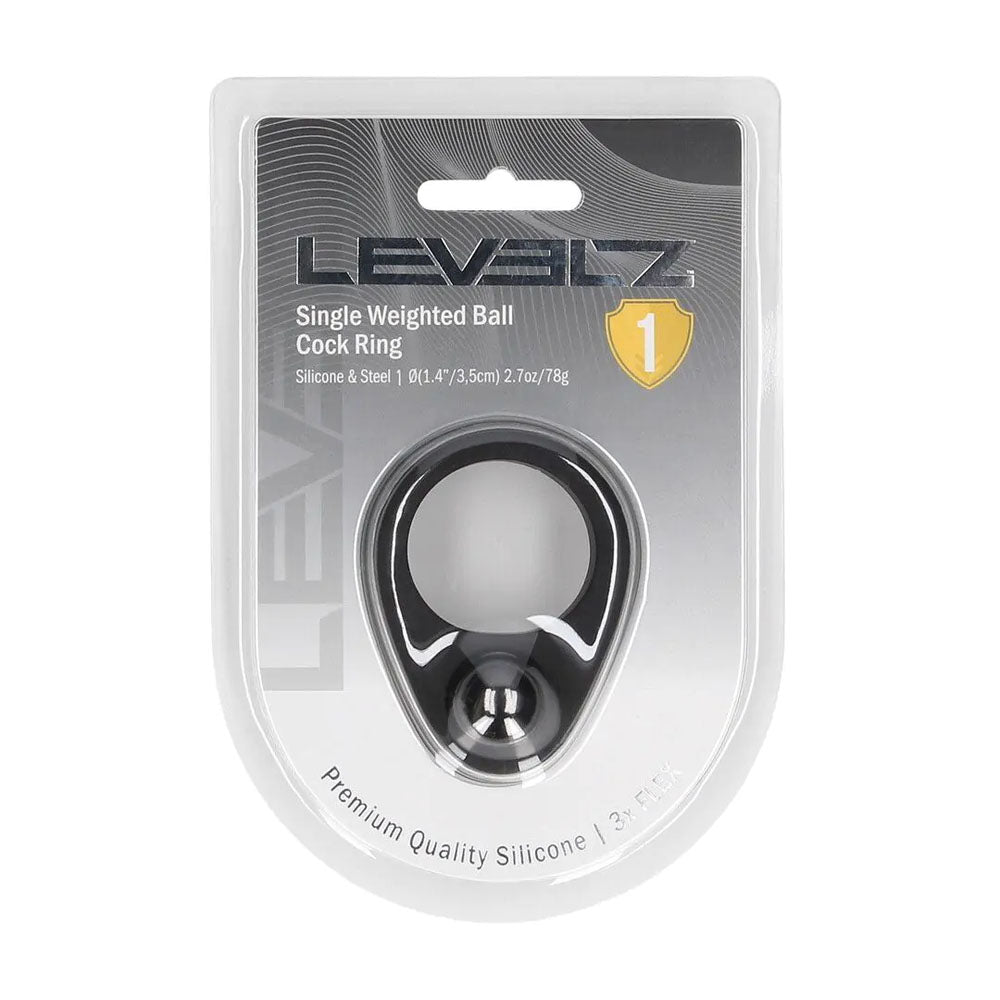 LEVELZ Single Weighted Ball (Black) – Weighted Cock Ring > Cock Ring > Single