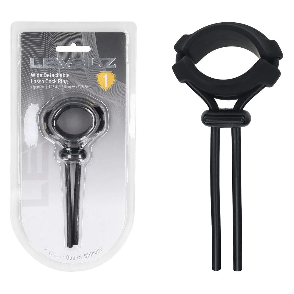 Levelz Wide Detachable Lasso (Black) – Adjustable Silicone Cock Ring Black > Cock Ring > Adjustable Main image